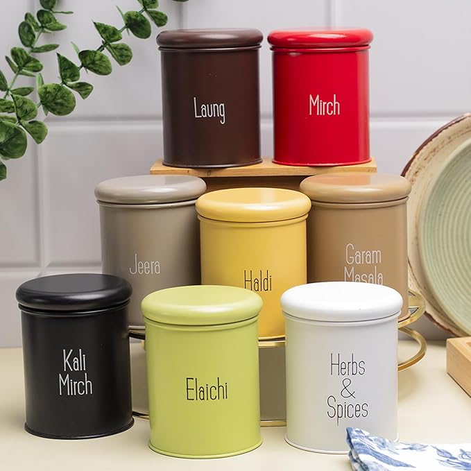 Mild Steel Spice Jar Set, Containers