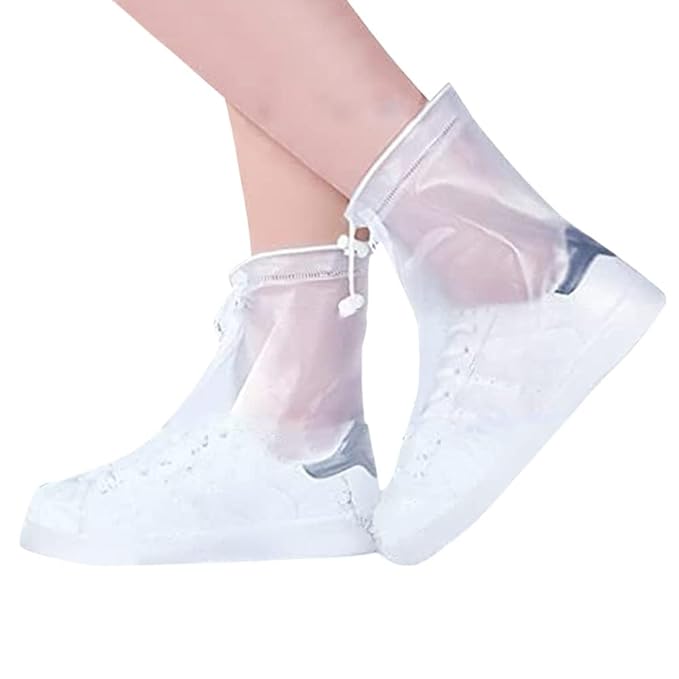 Rain Boots Shoe Covers Waterproof for Men Women Shoe Protectors with Zipper Not-Slip Reusable